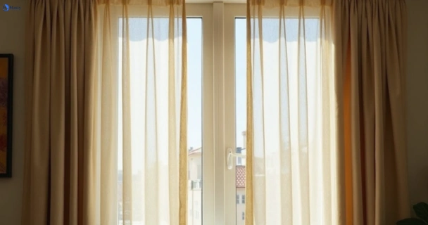 Dull dusty drapes in castle-hill-nsw before professional cleaning